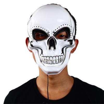 China Wholesale Price Patygr Handmade Halloween Mask Disguise Glowing LED Light Up Full Face Carnival Party Costume Face Mask Party for sale