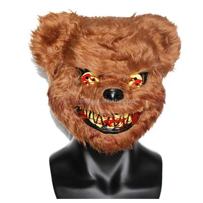 China Eco-Friendly Brown Teddy Bear Plush Mask Costumes For All Occasions Animal Fancy Dress Masks For Cosplay Party for sale