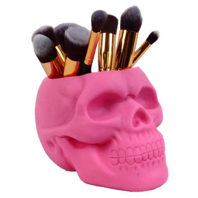 China 100% New Brand and High Quality Latex Mask Dropshipping Skull Makeup Brush Holder Pen Holder Vanity Desk Office Decor Organizer [CHOOSE] for sale