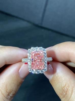 China Jewelry Decorations 4.56CT Lab Made Diamond Rings Radiant Cut for sale