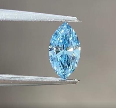 China 0.7ct laboratorium Gekweekte Blauwe Diamanten Blauwe Verklaarde Marquise Diamond IGI Te koop