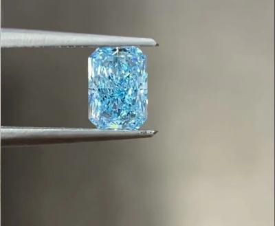 China Sky Blue Fancy Intense Blue Lab Groeid 2ct CVD Diamond Radiant Cut Groothandelsprijs Te koop