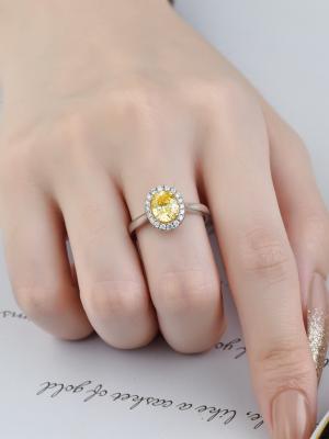 Cina Laboratorio tagliato ovale Diamond Jewelry Lab Created Canary Diamond Rings 1ct in vendita