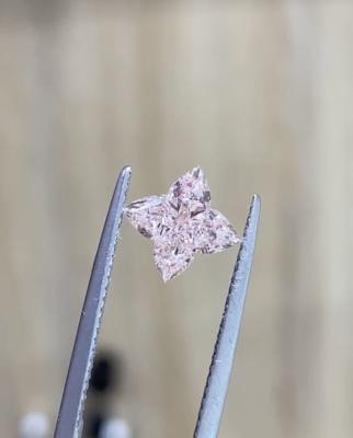 China Man Made Lab Engineered Diamonds Four Leaf Clover Fancy Intense Pink Diamond for sale