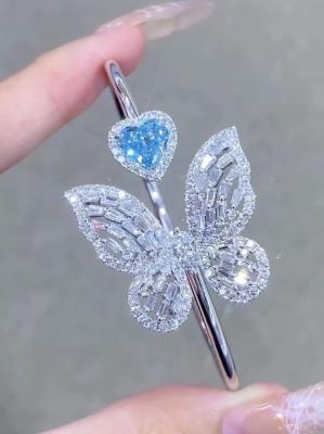 China Cultivated Diamond Butterfly Bracelet Fancy Color Diamond Jewelry Earing Necklace à venda