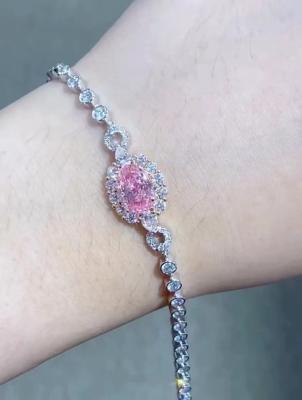 China Fancy Colored Lab Grown Diamond Bracelets Pink Diamond Tennis Bracelets 2.08ct zu verkaufen