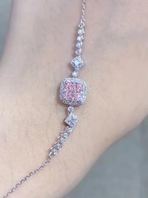 China Cushion Cut Lab Created Diamond Bracelet Pink Fancy Diamond Color 1.52ct zu verkaufen