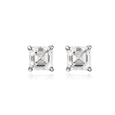 China Asscher Shape Classic Design 18k Lab-Grown Diamant Ohrringe Schmuck Dauerhafter Stil Asscher Shape 1ct Diamant Ohrringe zu verkaufen