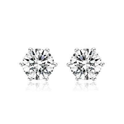 Chine Conception classique 18k Boucles d'oreilles en diamant en laboratoire Bijouleries Best-seller Boucles d'oreilles en diamant en forme ronde à vendre