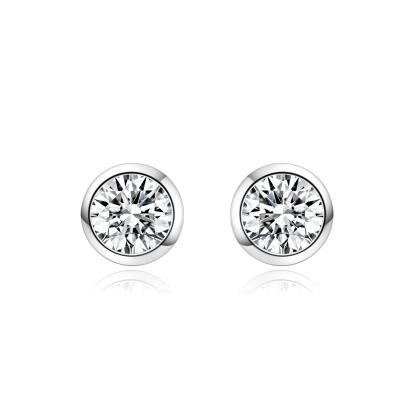 Chine Conception classique 18k Boucles d'oreilles en diamant en laboratoire Bijouleries Best-seller Boucles d'oreilles en diamant en forme ronde à vendre