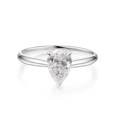 Chine Beau laboratoire de design Anneau de diamant adulte 18K bijoux en or blanc pour les cadeaux et les fêtes Anneau de diamant en forme de poire Anneau de diamant à vendre