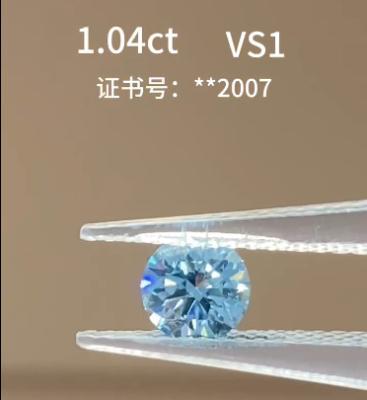 China Ronde Blauwe Diamant Gekweekte Diamanten Lab Groeide Diamant Oorbellen Ring Halsketting Hanger Te koop