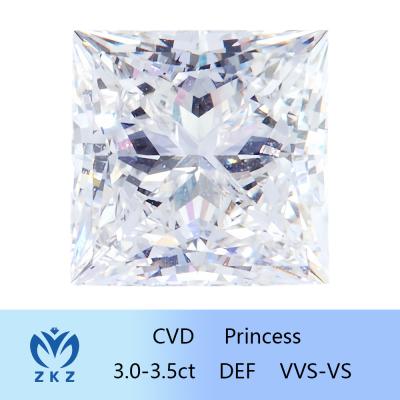 Chine Certification synthétique sans couleur de princesse développée par laboratoire lâche Shape 3ct~3.4ct Diamond With IGI de CVD de diamant à vendre