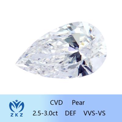 China 2.5ct-3ct synthetisch als gewachsenes CVD Labor gewachsener Diamant Loose Pear Cut Diamant zu verkaufen