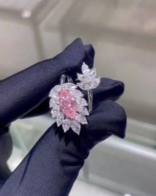 중국 Marquise CVD Lab Grown Diamond Jewelry Pink Diamond Ring 18k White Gold Custom Jewelry 판매용