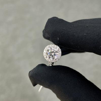 China Lab Grown Diamond Rings CVD White Diamond Ring with 1.006ct DEF VVS Round Shape zu verkaufen