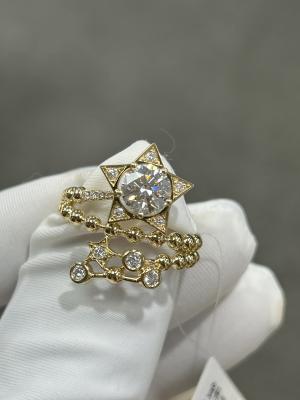 Cina Anello di diamante di laboratorio di forma rotonda per regalo stella di moda anello stella anello goditi da solo in vendita