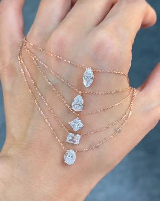 China Fancy Shape Lab Grown Diamond Necklace Diamond Pendant Fashion Diamond Jewelry for sale