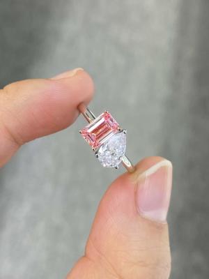 中国 トー・エット・モイデザイン スマールド&ピアースhapeラボ 成長したピンク&ホワイトダイヤモンド 18k ゴールドリング 販売のため