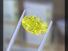 Yellow Oval HPHT Diamond