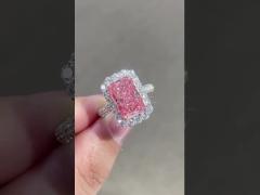 pink radiant cvd diamond ring