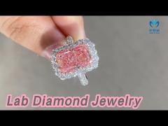 Pink Lab Diamond Jewelry Ring 1ct 10 Mohs Cushion Cut Synthetic