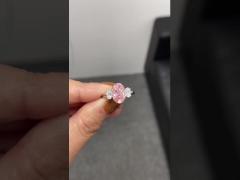 lab grown pink diamond ring