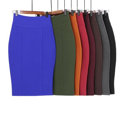 China Plus Size Plus Size Skirts Simple Hollow Zipper High Back Bodycon Sexy Waist Pencil Skirt For Women for sale