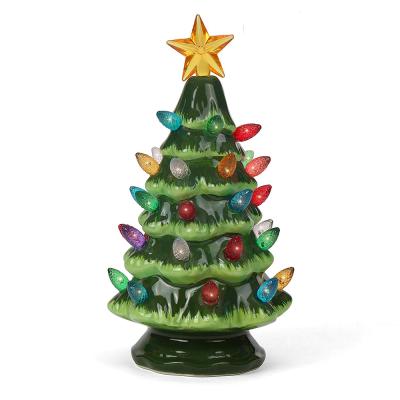 China Christmas Tree Table Lights for Christmas Gifts Christmas Tree Ceramic Christmas Tree Table Lights for sale