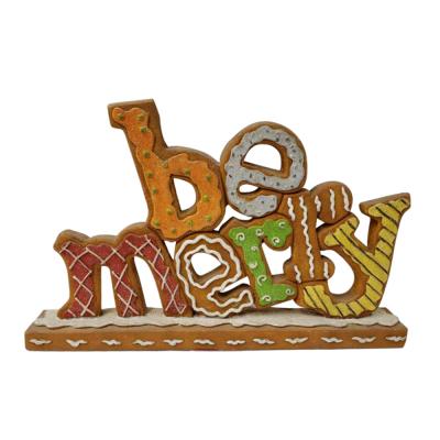 China Christmas Gifts Customized Resin Letter Christmas Be Merry Alphabet Ornament For Decor for sale