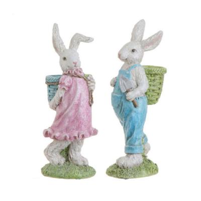 China Add Easter resin decoration bunny blanks to baskets Easter resin decoration for sale