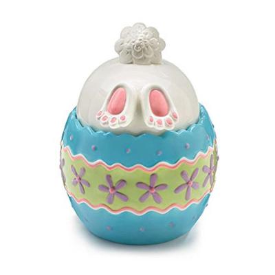 China Colorful Ceramic Bunny Butt Jar Candy or Cookie Jar for Cookies or Candy for sale