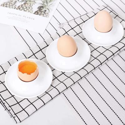 China Sustainable Porcelain Egg Cups Plates With Base , Soft Boiled Egg Cup Holders for sale