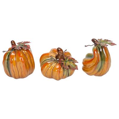 China Europe Autumn Fall Craft Ceramic Harvest Pumpkin For Table Top Decoration for sale