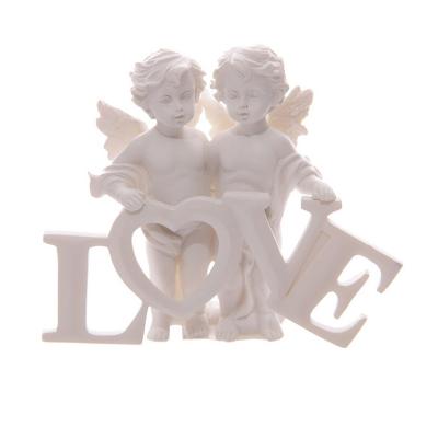 China Europe resin love letters with sweet angel couple for sale