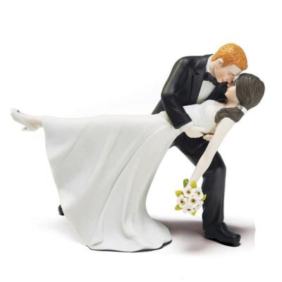 China Stunning Newlyweds Couple Figurine From A Romantic Dip Dancing Bride And Groom Cake Topper For Cake Toppers for sale