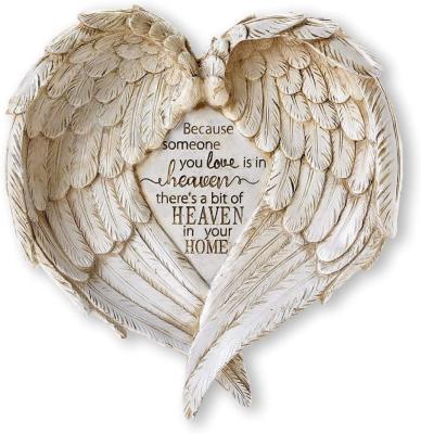 China Craft Angel Wings Memorial Wall Europe Vintage Resin Gift Plaque for sale