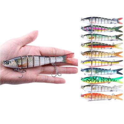 China Wholesale Bright Color Lua Multistanded 8 Segments Bait Freshwater Fishing Plastic Artificial Hard Lures for sale