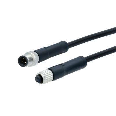 China Industrial Casting Cable IP67 Female Connector Straight Angled Waterproof M5 M8 M12 3 4 5 6 8 12 Male Pin Black 6p 8p 12p 3P 4p 5P for sale