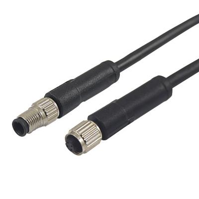 China M5 Automotive Waterproof Straight Type Female To Male A Coding 3pin 4pin Mount Cable Connector for sale