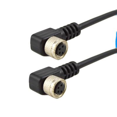 China M8 Automotive 4 Pin 90 Degree Female To Female Molded Cable Connector for sale