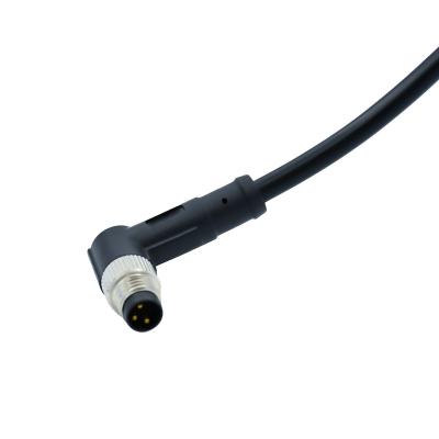 China m8 automotive shield 90 degree male 3p cable circular sensor waterproof connector for sale