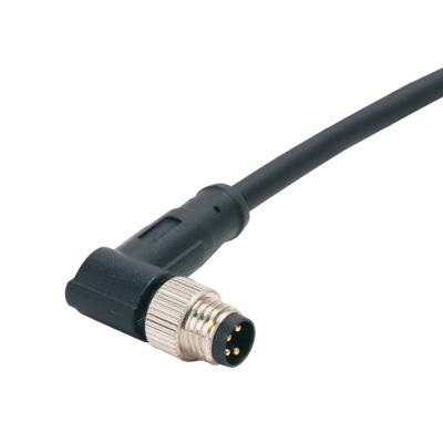 China Waterproof PVC/PUR IP67 M8 A/B Code Sensor Shielded Connector Male 3 4 5 6 Pin 90 Right Angle M8 Degree Molded Cables for sale