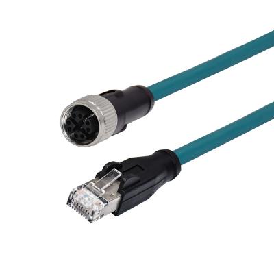 China IP67 M12 4pin sensor or automation female to RJ45 shielded sensor connector cable for sale