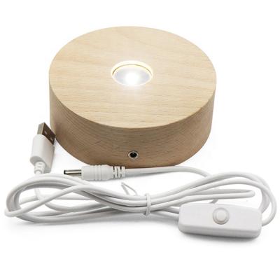 China Wooden Base Lamp Led Night Lights Wooden Base Desk Lamp Table Lamp With On Off Cable for sale