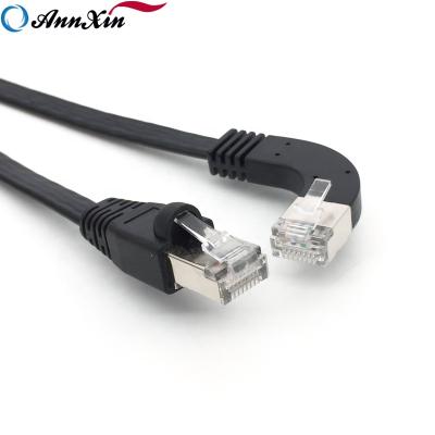 China Telecommunication RJ45 UTP CAT 7 Flat Data Ethernet Network Right Angle Cable For Networking Communication for sale