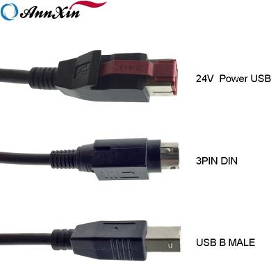 China Factory Supply 1.5M Direct Molded DC 24V Power Powered USB Cable For Epson Printer Pos Scanner for sale