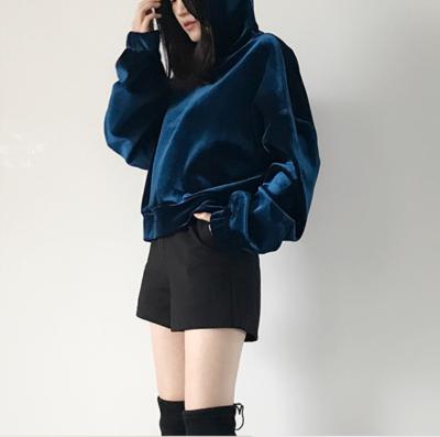 China New Fashion Anti-wrinkle Women's Hoodies Velvet Sweatshirts Long Sleeve Pullover OEM Women Hoodies Loose Oversized Woman Hoodie for sale