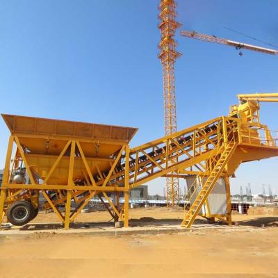 China Construction Projects truck-mounted vehicle mobile concrete batching plant by computer for sale