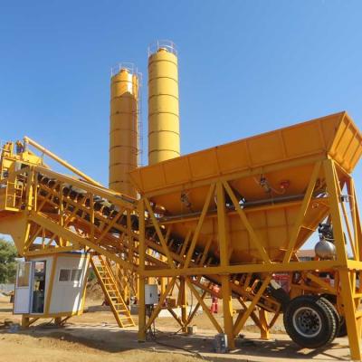 China Construction projects factory price 35m3/h precast dry portable mini mobile ready mix concrete batching plant for sale for sale